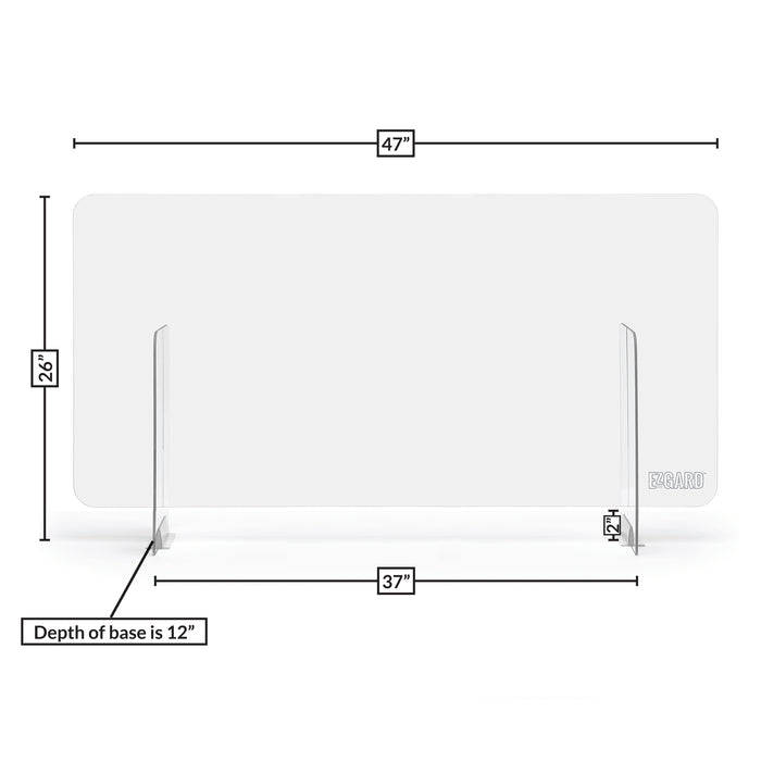 DeskShield 47" Protective Plexiglass Shield Dimensions